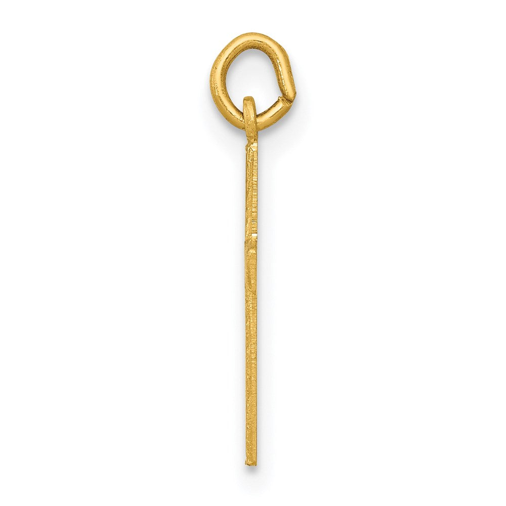 14k Heart Cross Charm