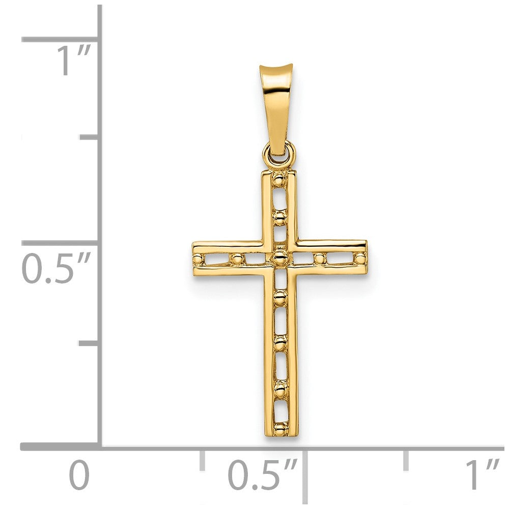 14k Polished Solid Cross Pendant