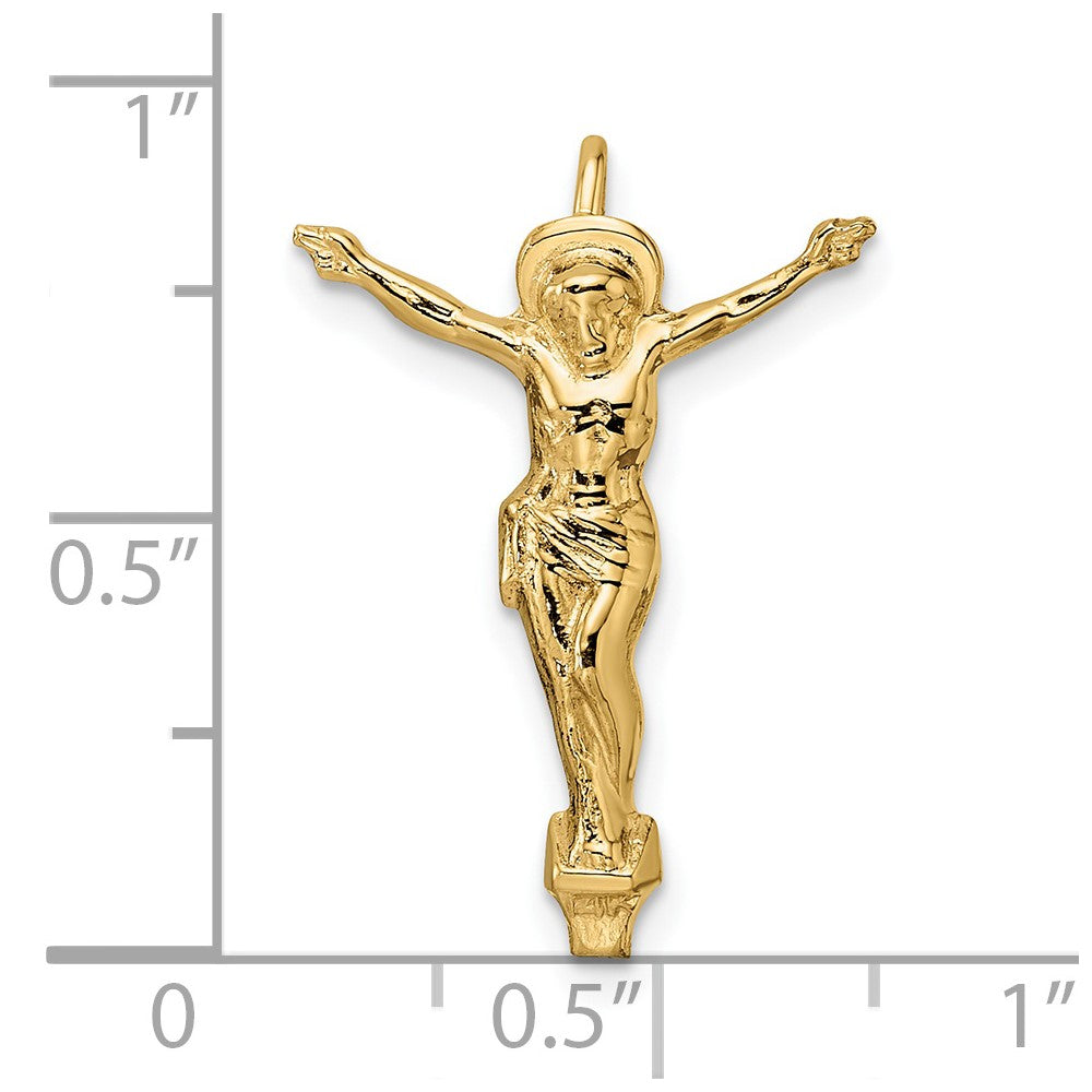14k Polished Solid Risen Christ Chain Slide