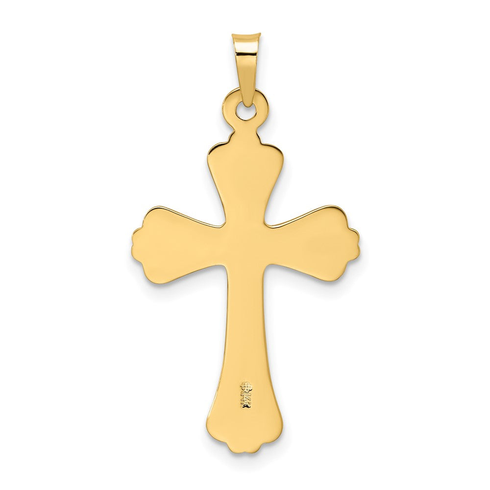 14k Polished Solid Fancy Design Cross Pendant