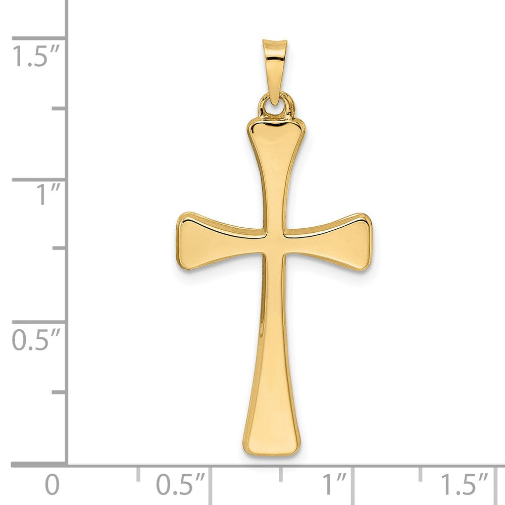 14k Polished Hollow Cross Pendant