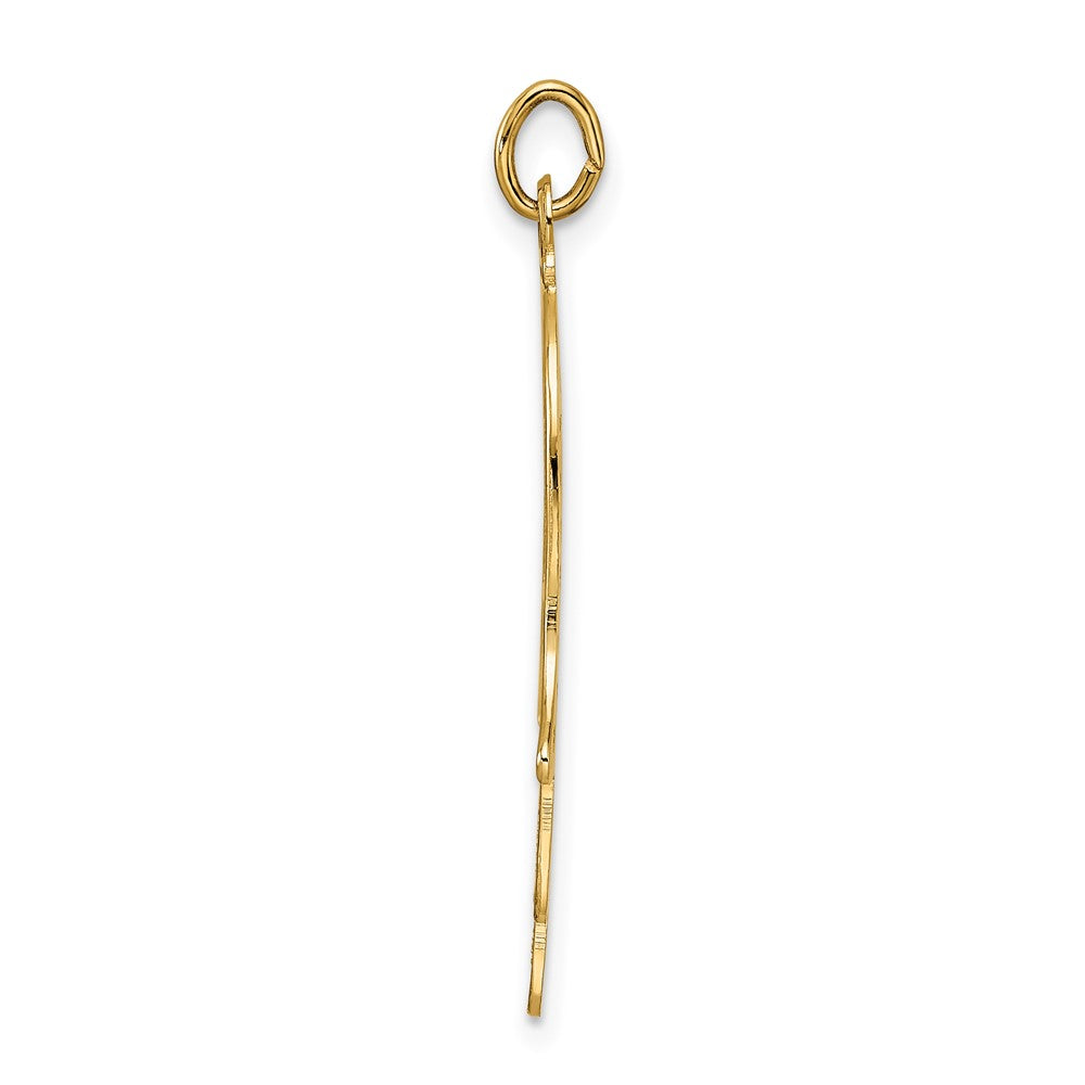 14k Polished Solid Filigree Hamsa Pendant
