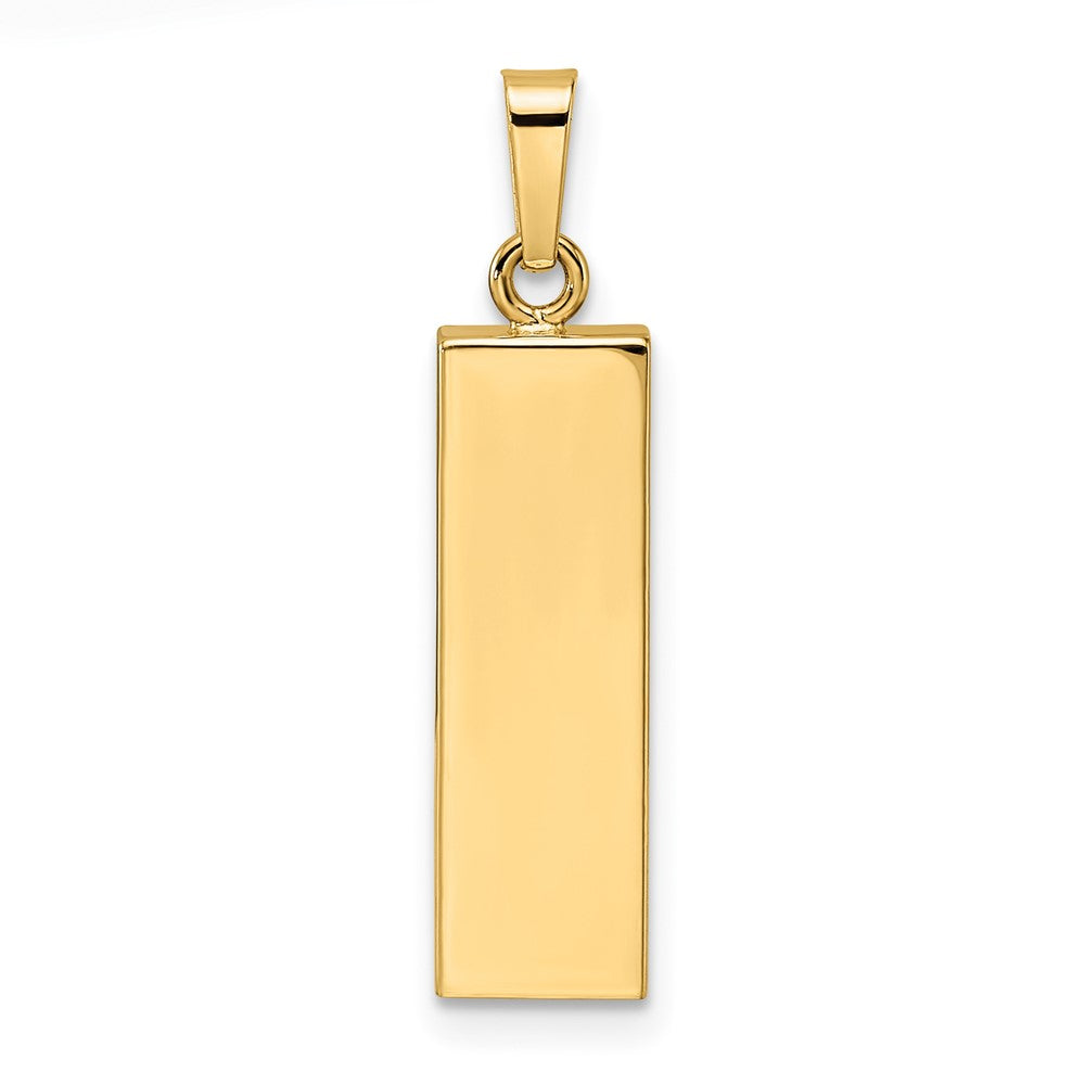 14k Two-tone Polished Hollow Mezuzah w/Star of David and Torah Pendant