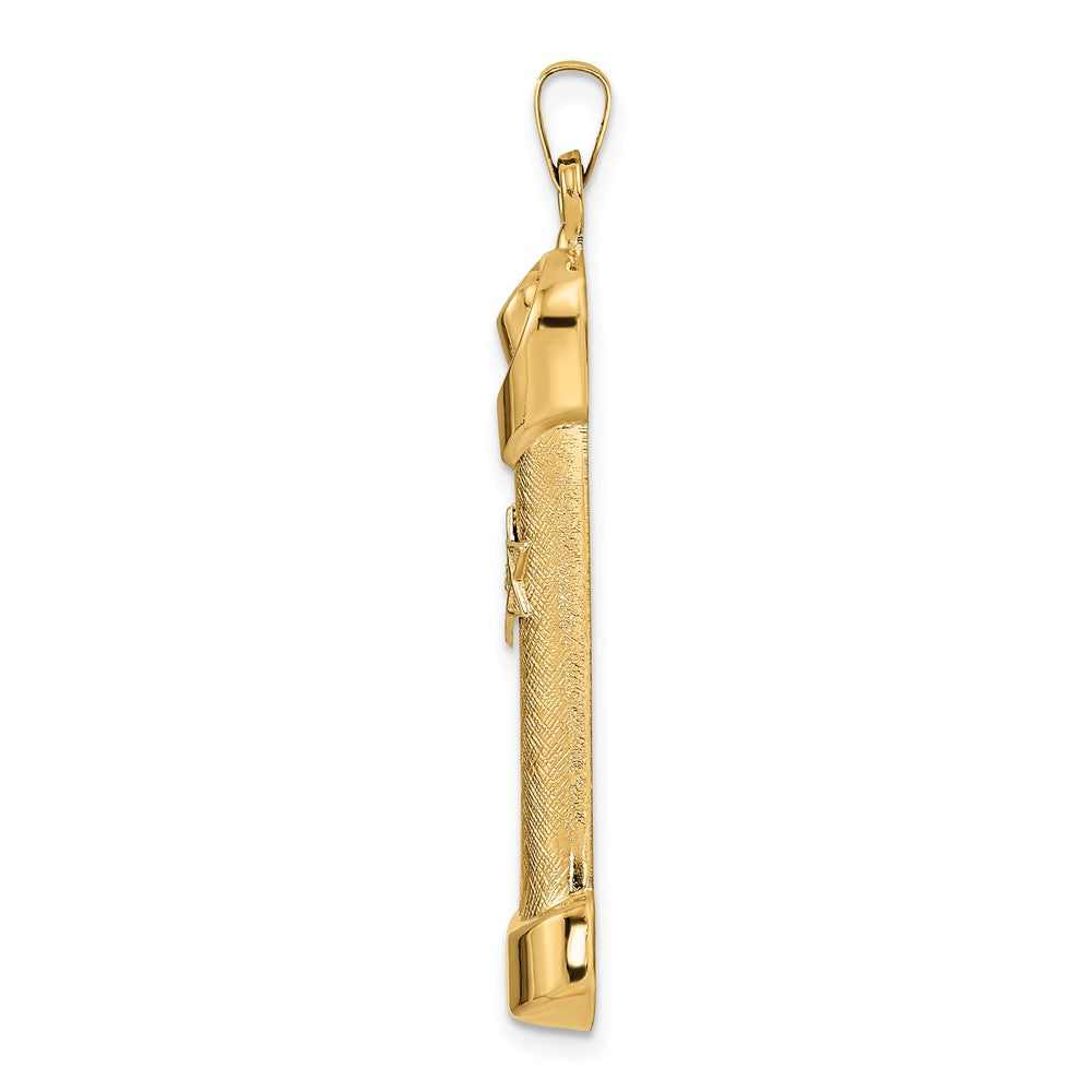 14k Two-tone Hollow Scroll Pendant