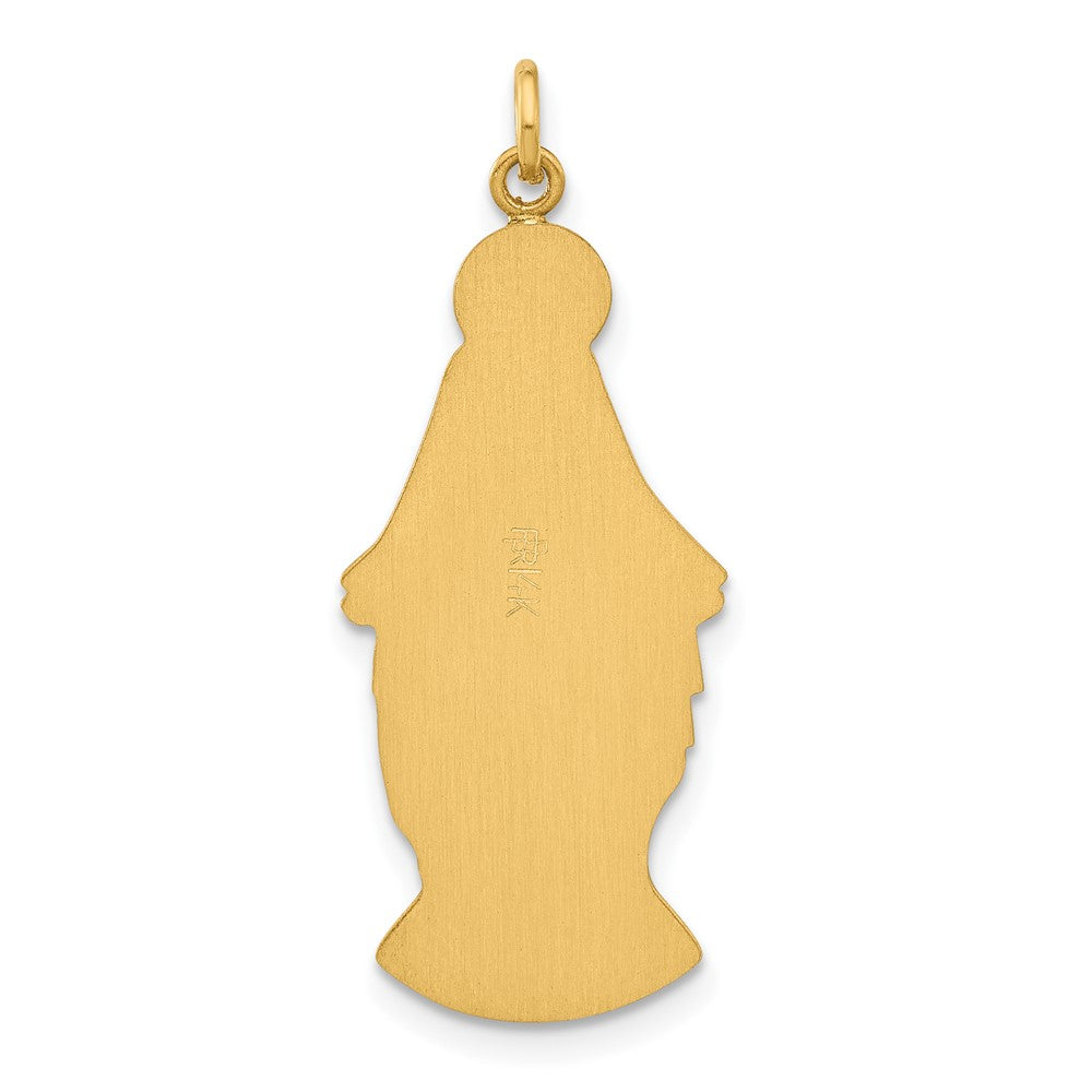 14k Hollow Miraculous Mary Plain Back Figure Charm