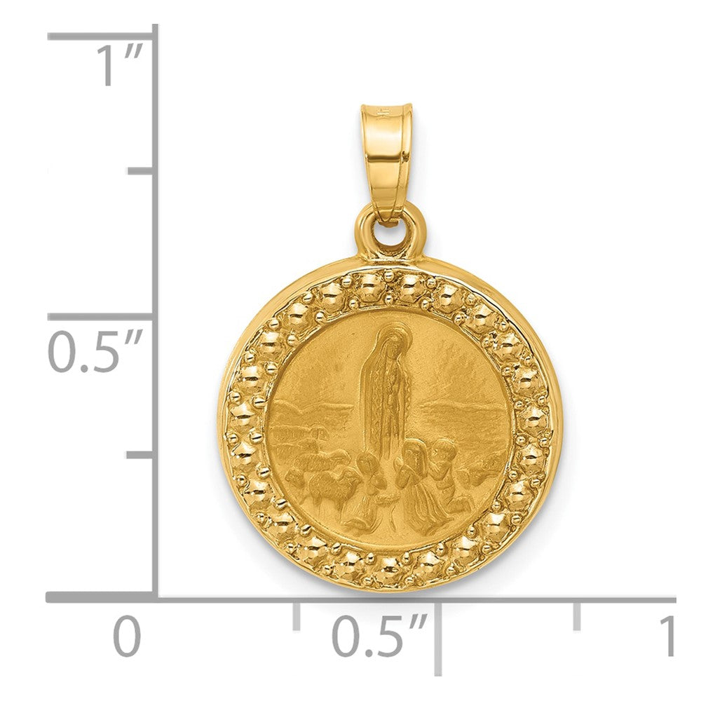 14k Satin and Polished St Anthony Medal Circle Pendant