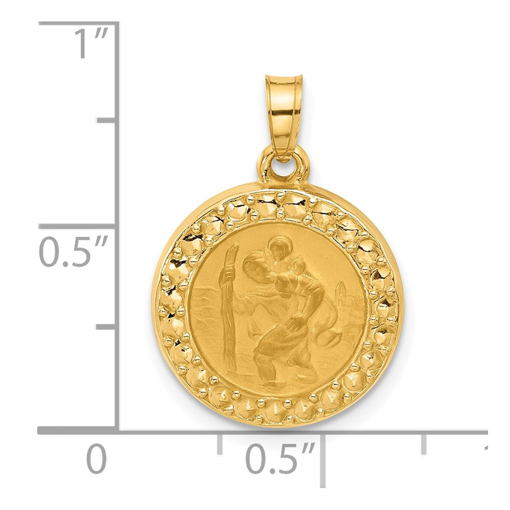 14K Hollow St. Christopher Medal