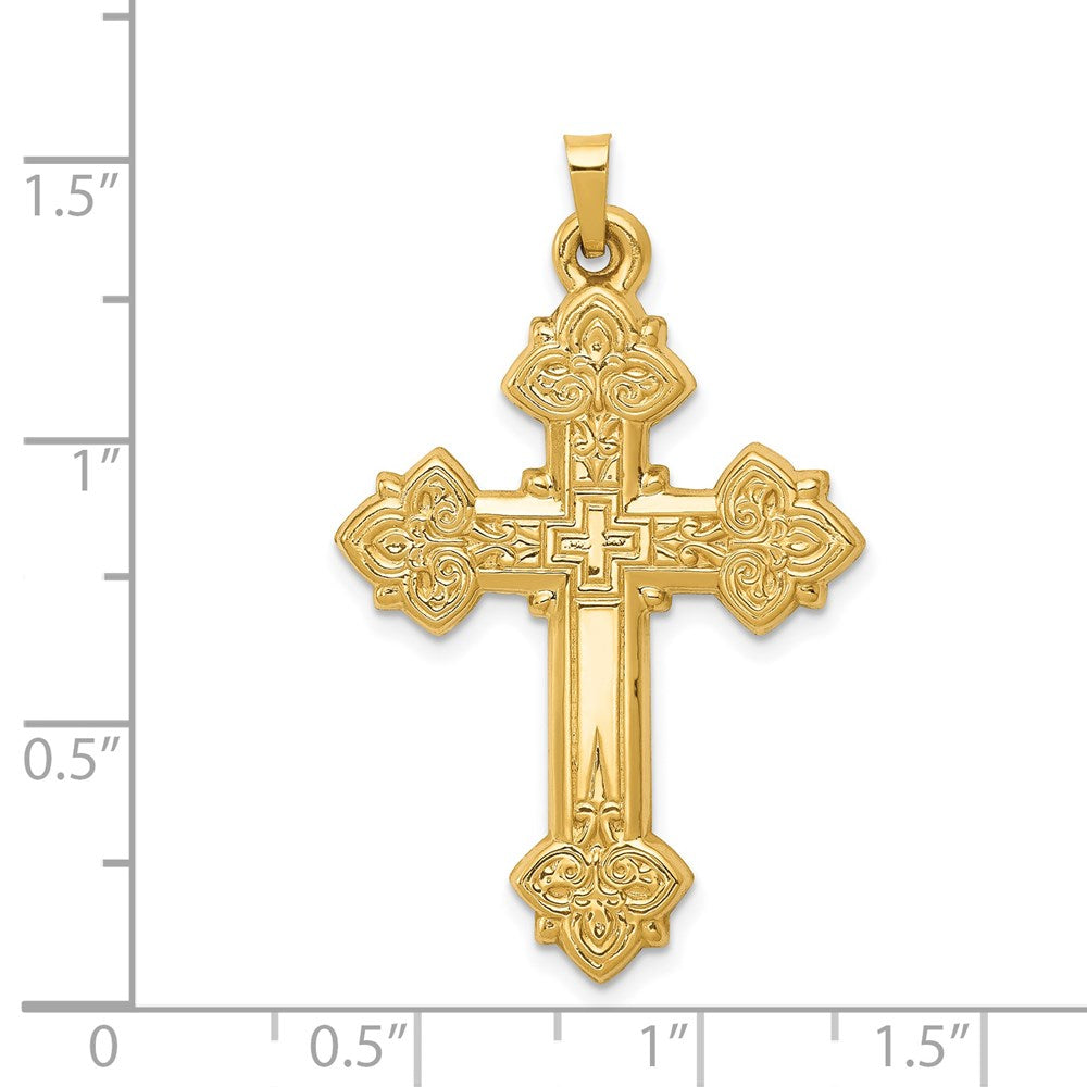 14k Hollow Cross Pendant