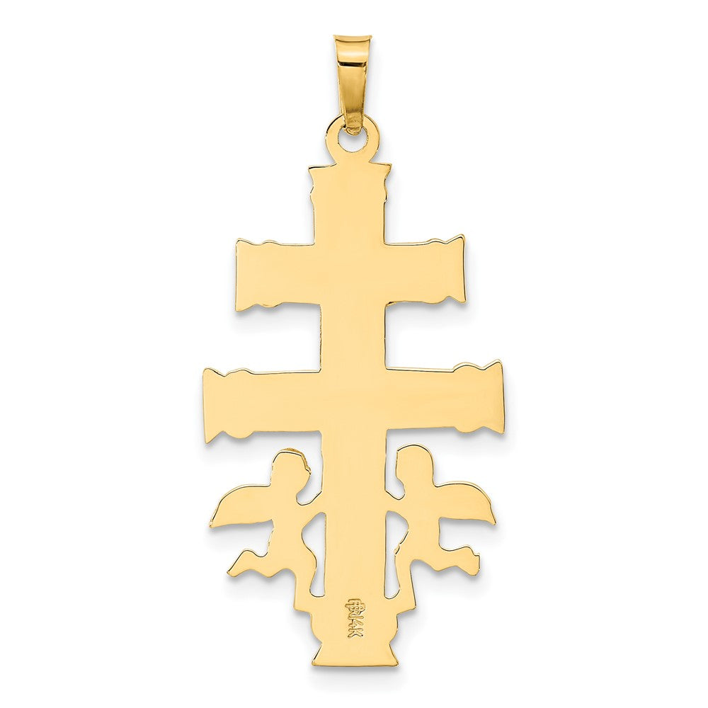 14k Two-tone Cara Vaca Crucifix Pendant
