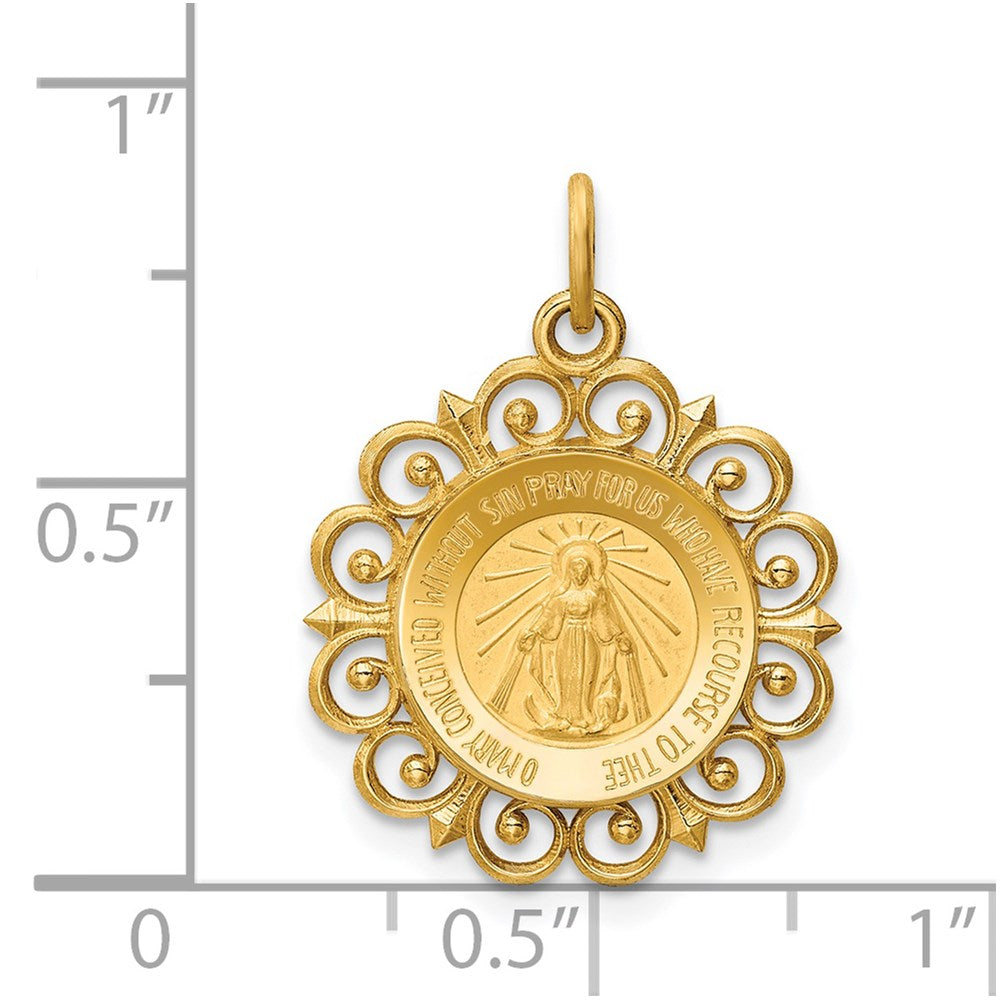 14k Miraculous Medal Charm
