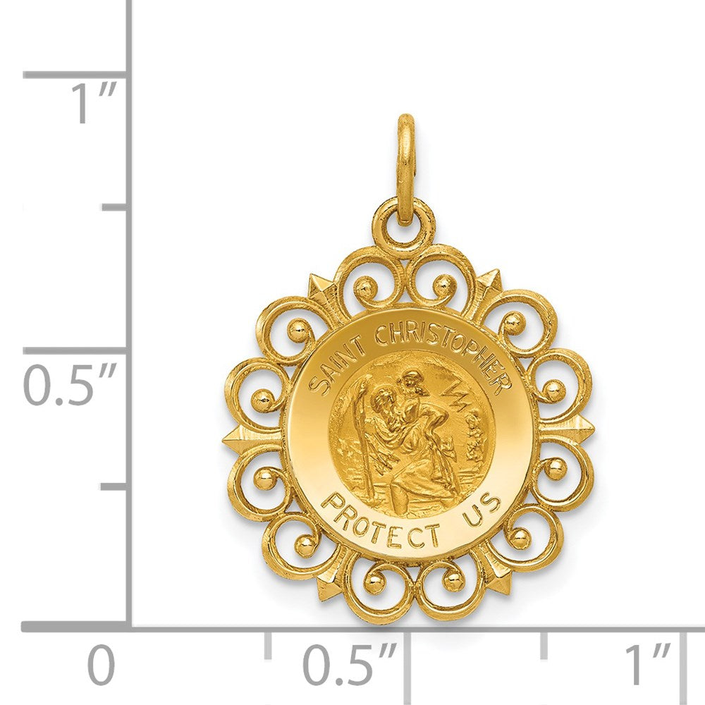 14k Saint Christopher Medal Charm