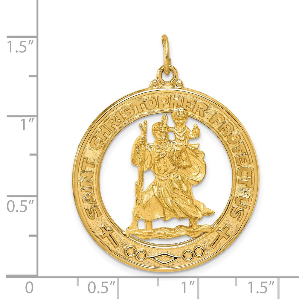 14k Saint Christopher Medal Pendant