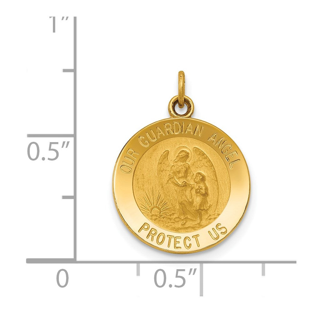 14k Guardian Angel Medal Charm
