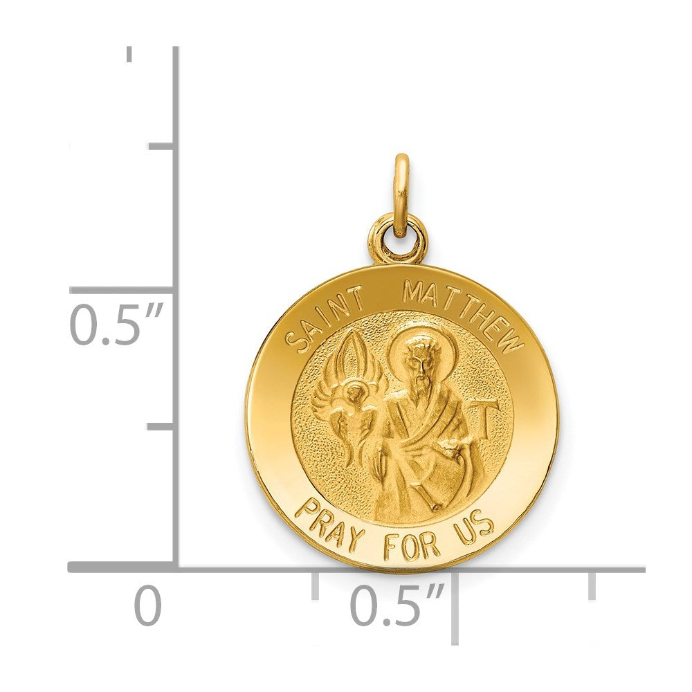 14k Saint Matthew Medal Charm