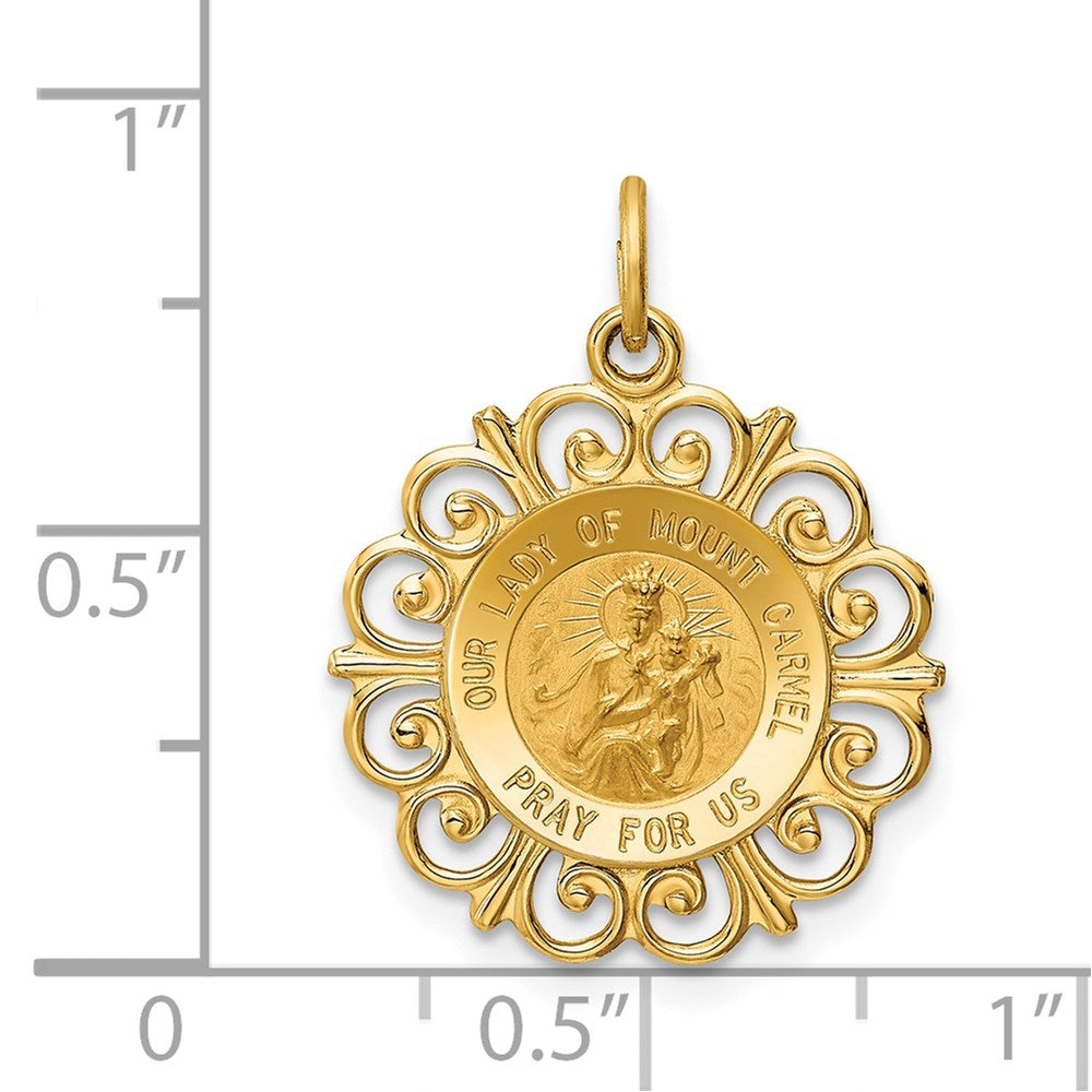 14k Our Lady of Mt. Carmel Medal Charm