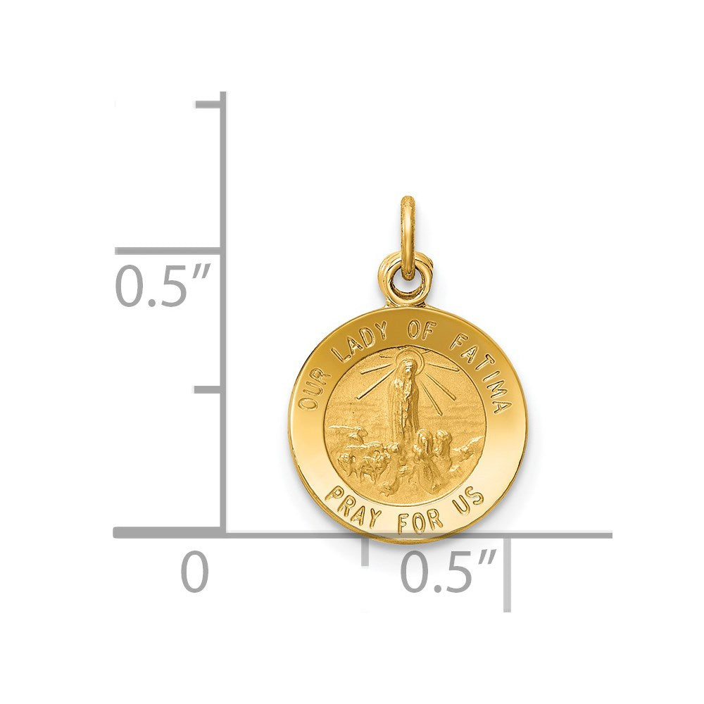 14k Our Lady of Fatima Medal Charm