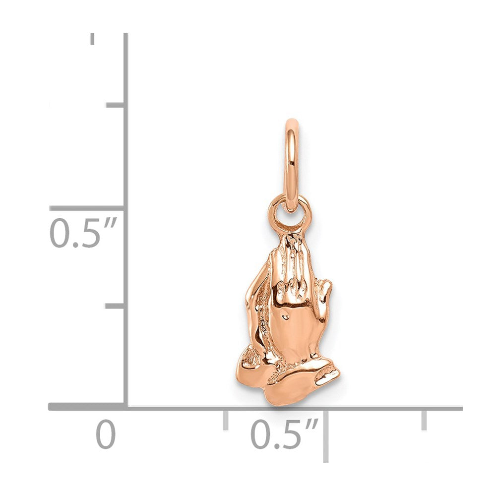 14k Rose Gold Praying Hands Charm
