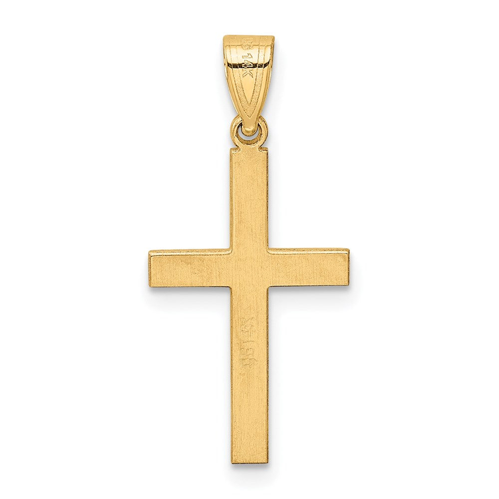 14k Polished .01ct. Diamond Cross Pendant