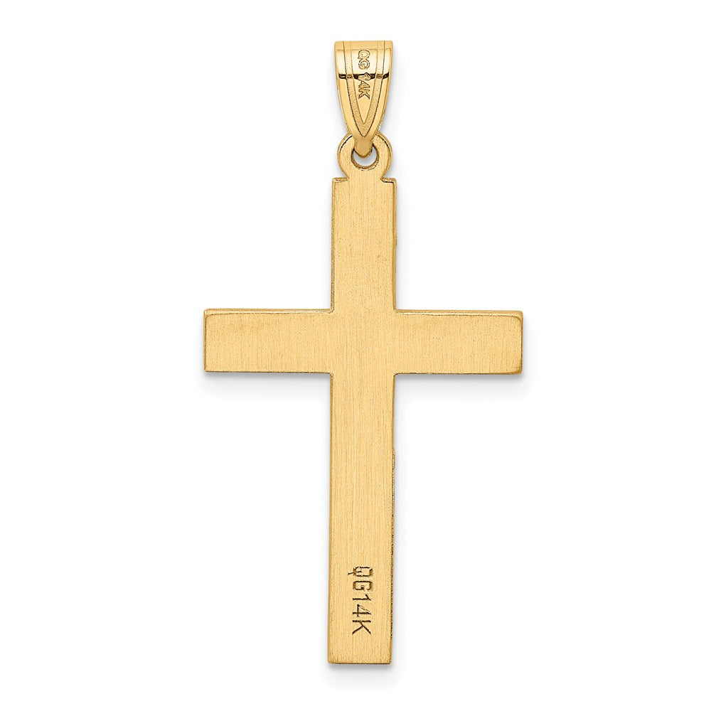 14k Polished .02ct. Diamond Cross Pendant