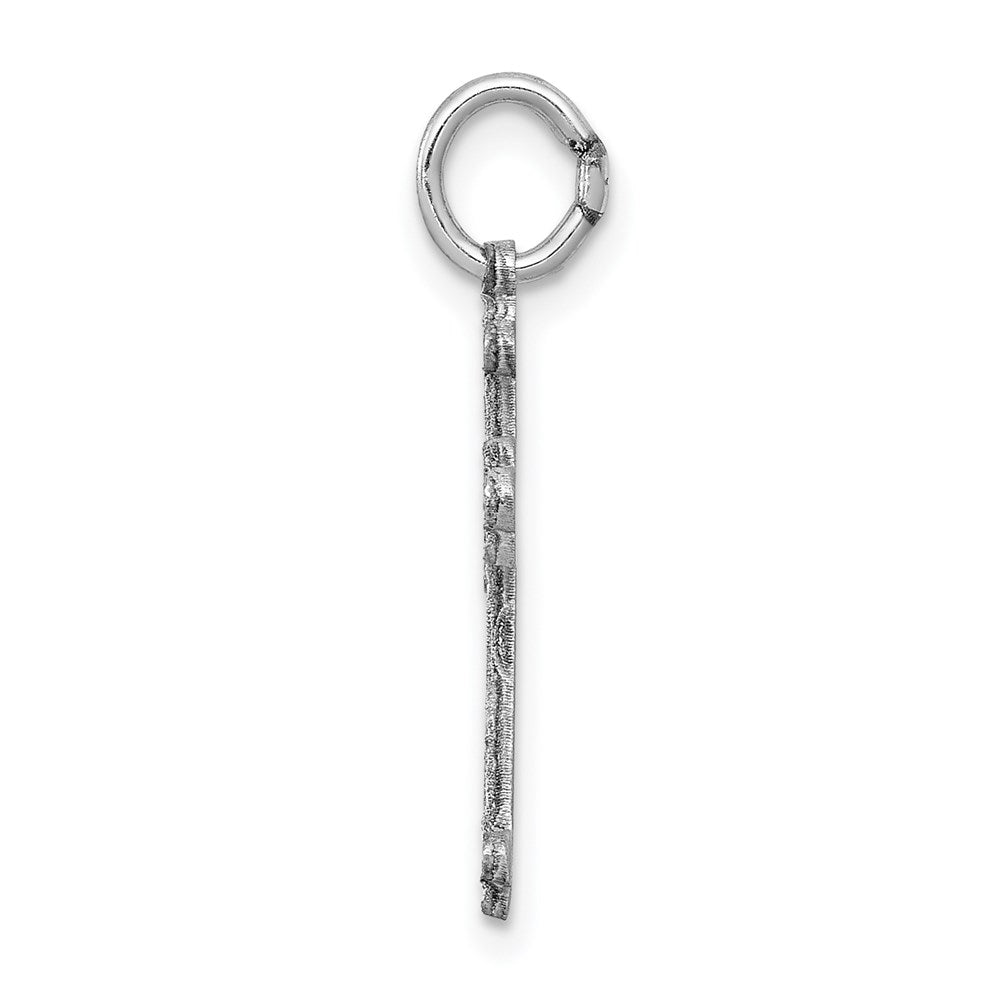 14K White Gold Laser Designed Cross Charm