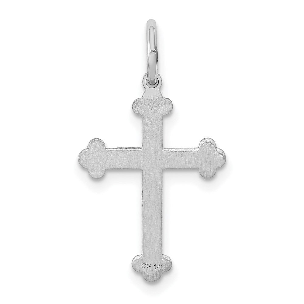 14K White Gold Laser Designed Cross Charm