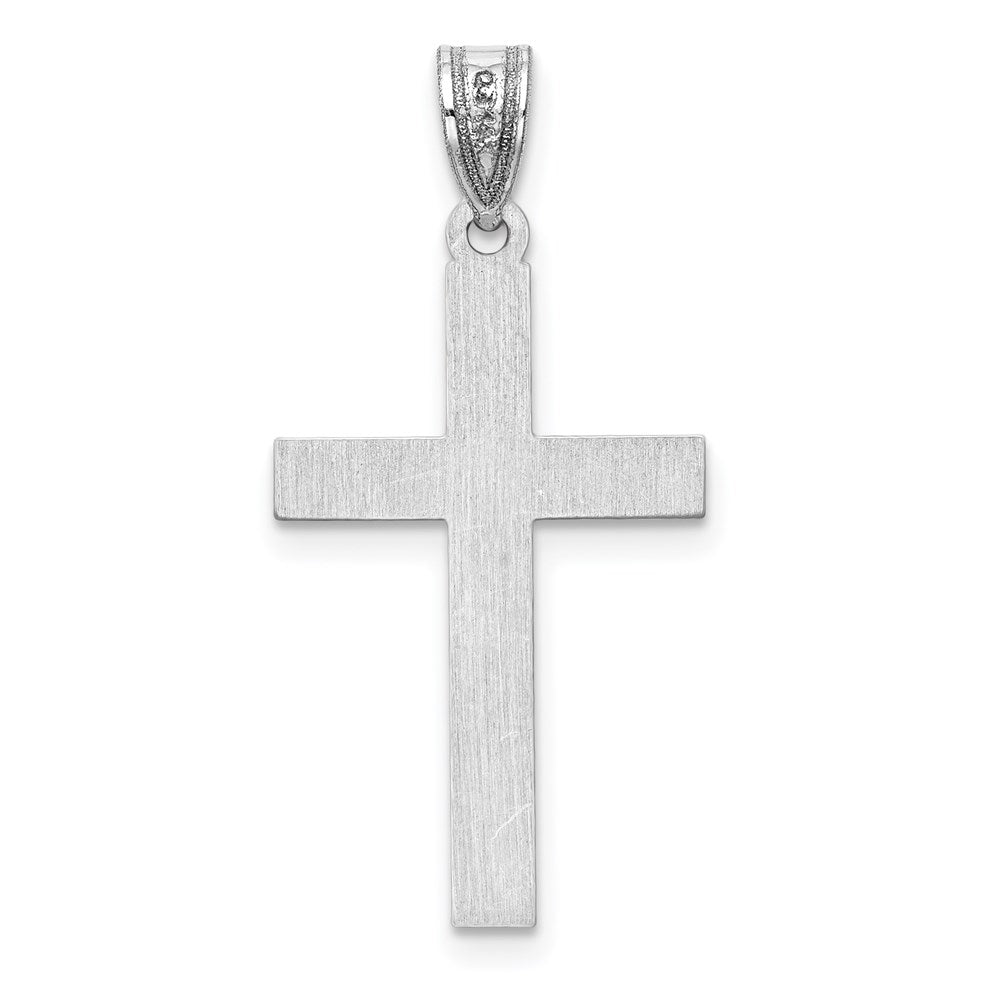 14k White Gold Polished Cross Pendant