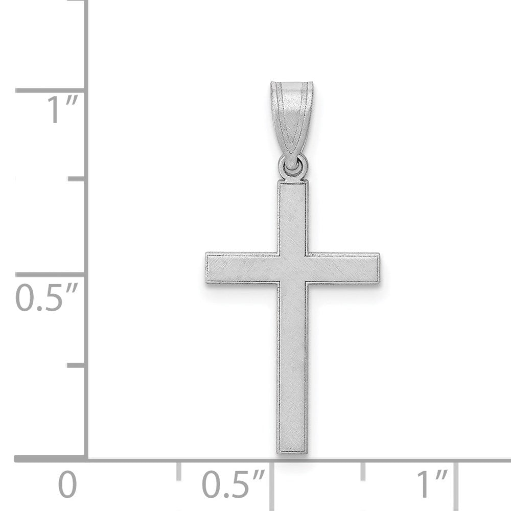 14k White Gold Florentine Satin Latin Cross Pendant
