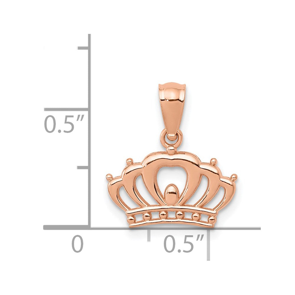 14k Rose Gold Crown Pendant
