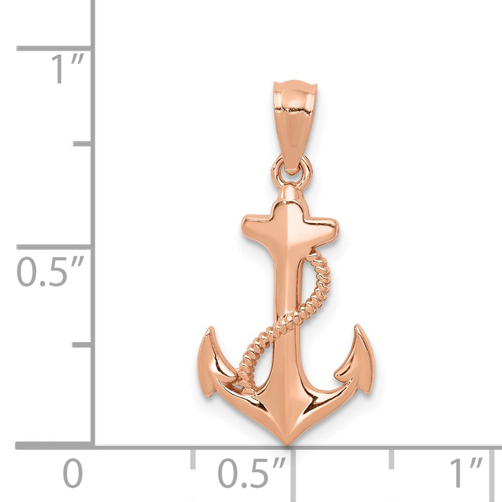 14k Rose Gold Anchor Pendant