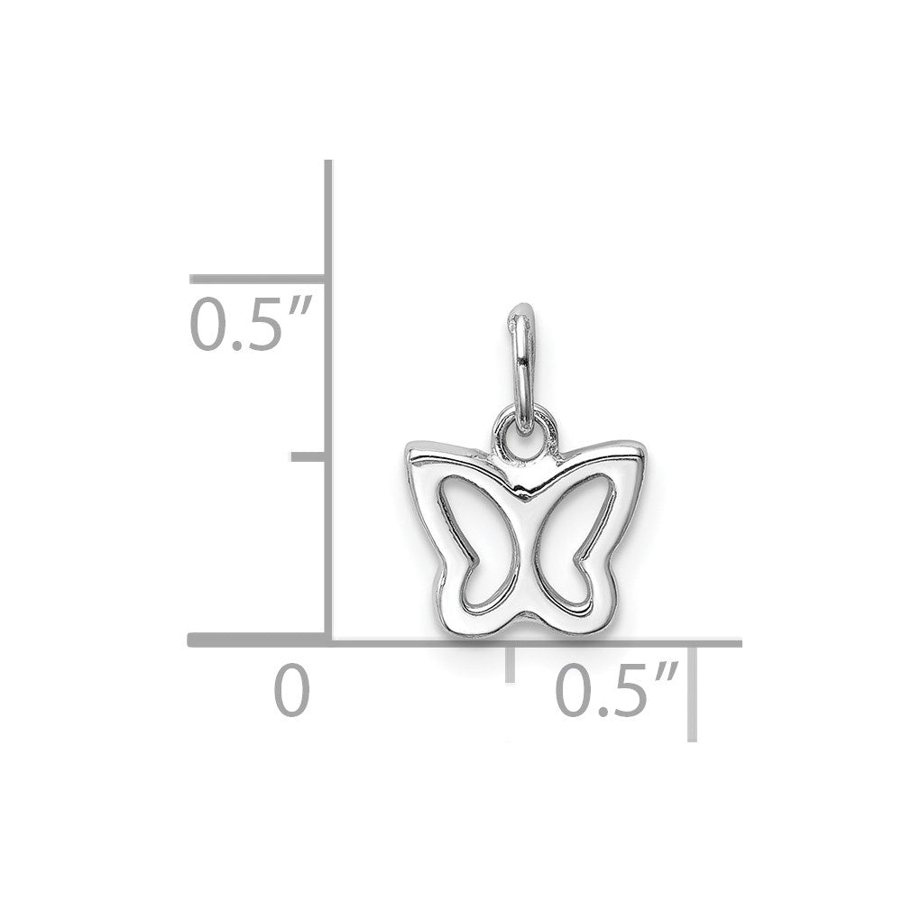 14k White Gold Cut-out Butterfly Pendant