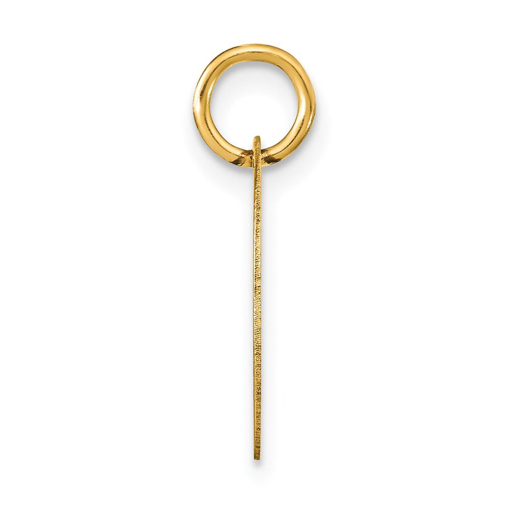 14k Polished Black Enamel Letter D Initial Disk Charm