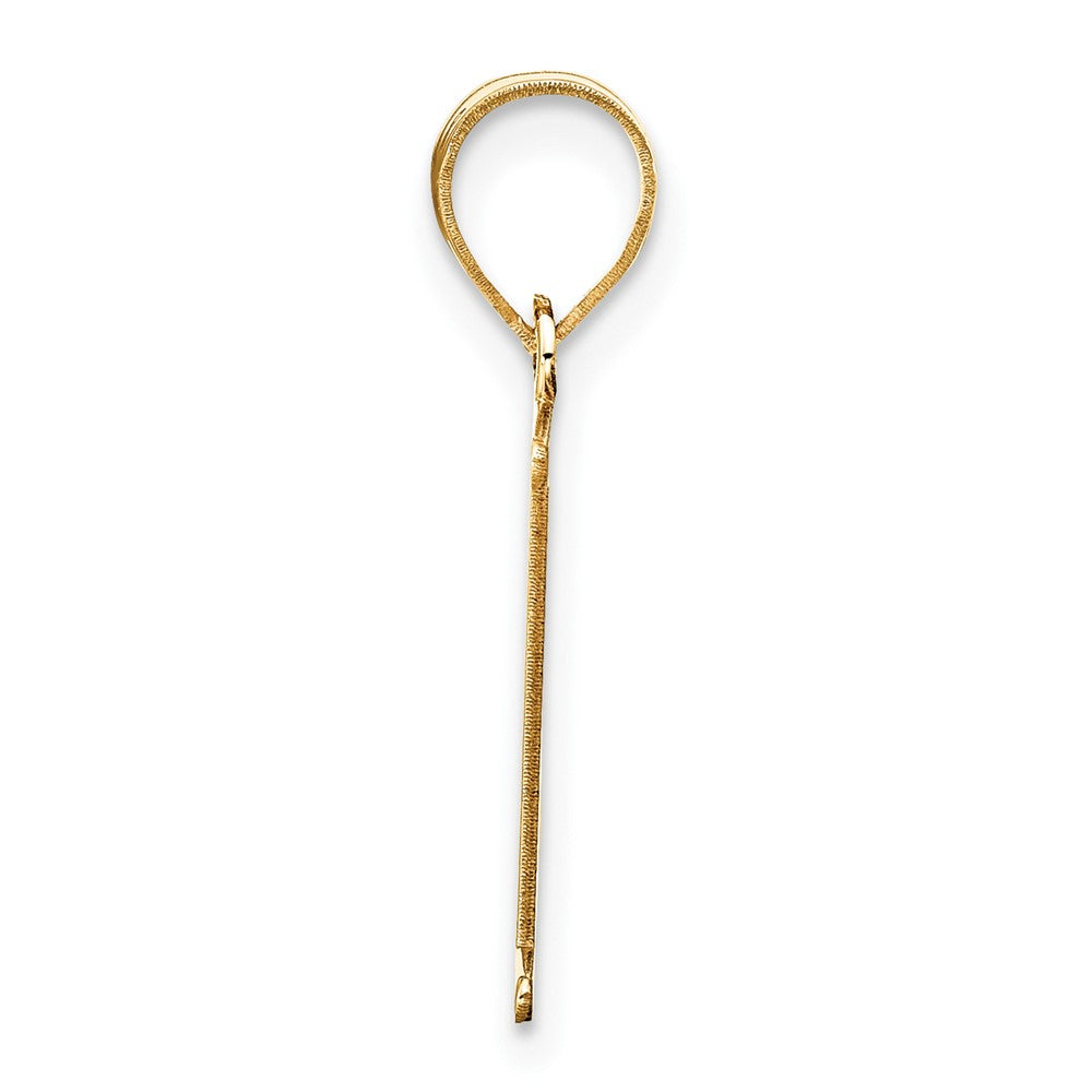14k Polished Etched Letter L Initial Pendant
