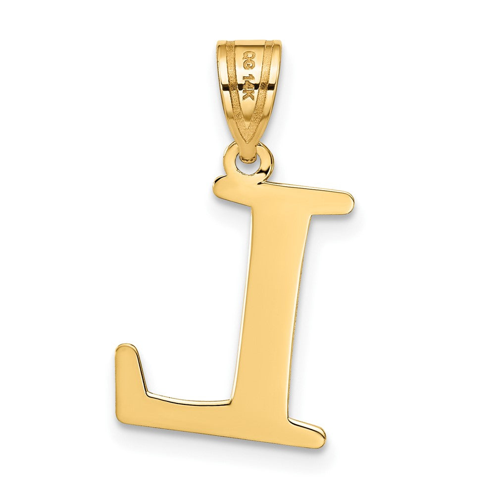 14k Polished Etched Letter L Initial Pendant