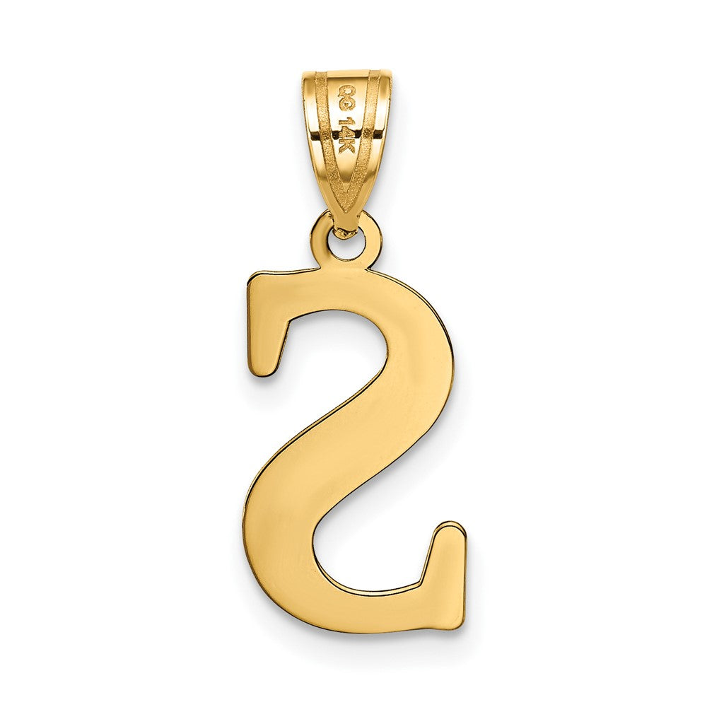 14k Polished Etched Letter S Initial Pendant
