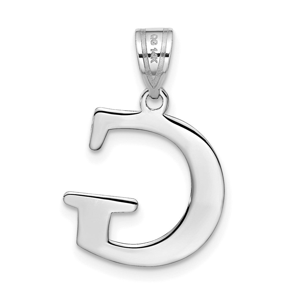 14kw Polished Etched Letter G Initial Pendant