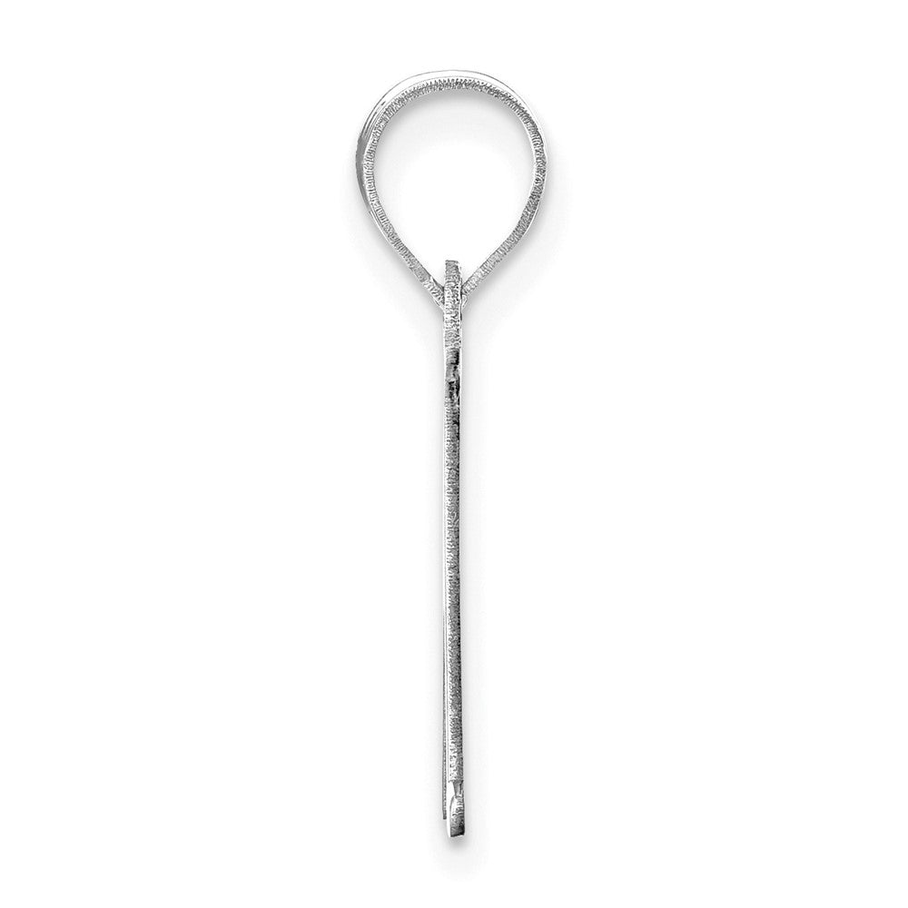 14kw Polished Etched Letter M Initial Pendant