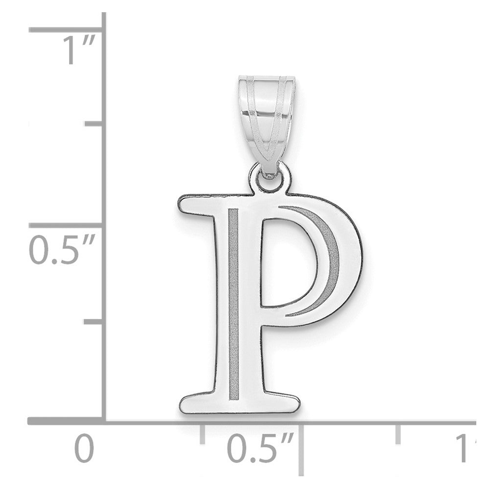 14kw Polished Etched Letter P Initial Pendant
