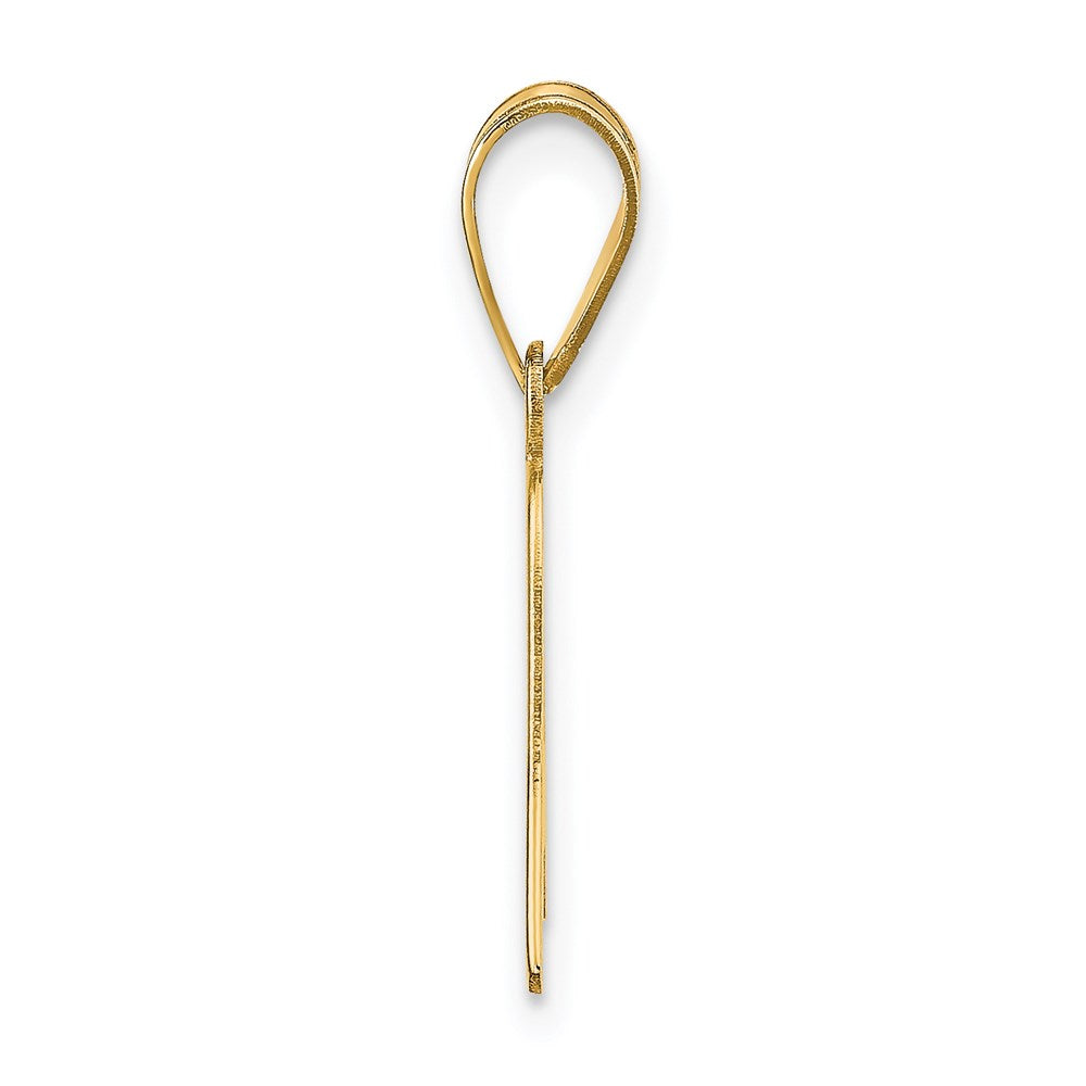 14k Polished Script Letter A Initial Pendant