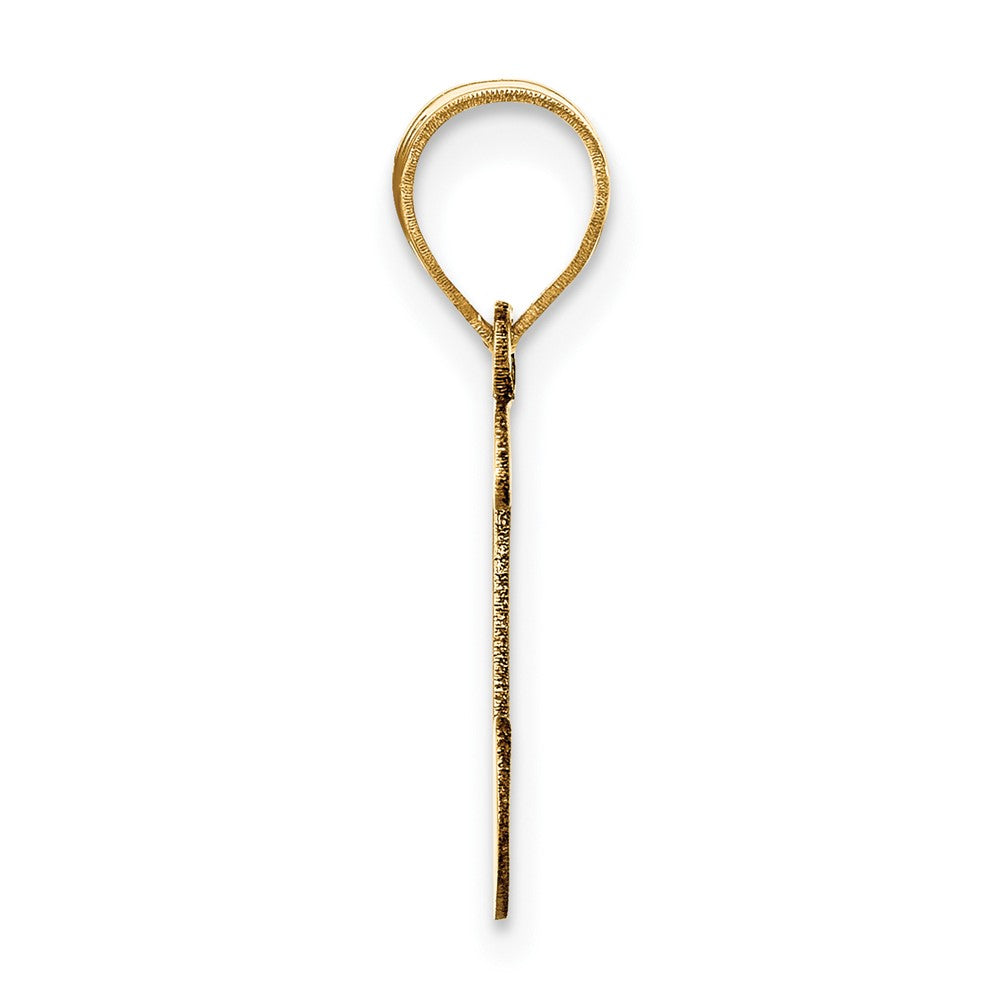 14k Polished Script Letter I Initial Pendant