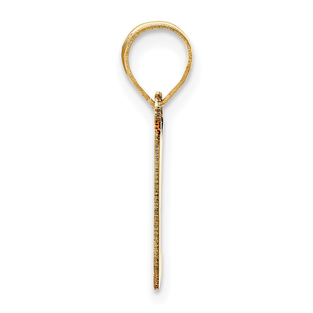 14k Polished Script Letter L Initial Pendant