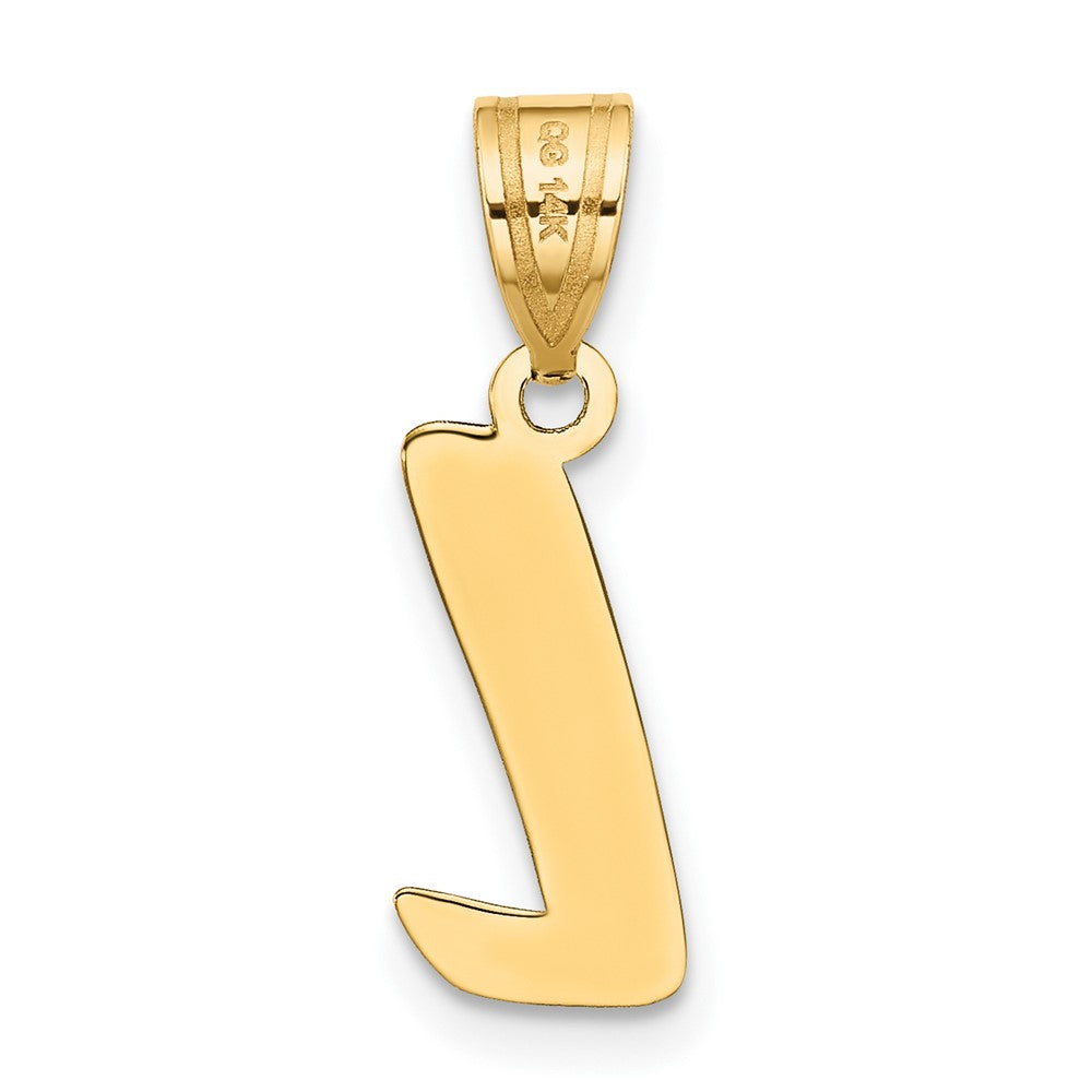 14k Polished Script Letter L Initial Pendant