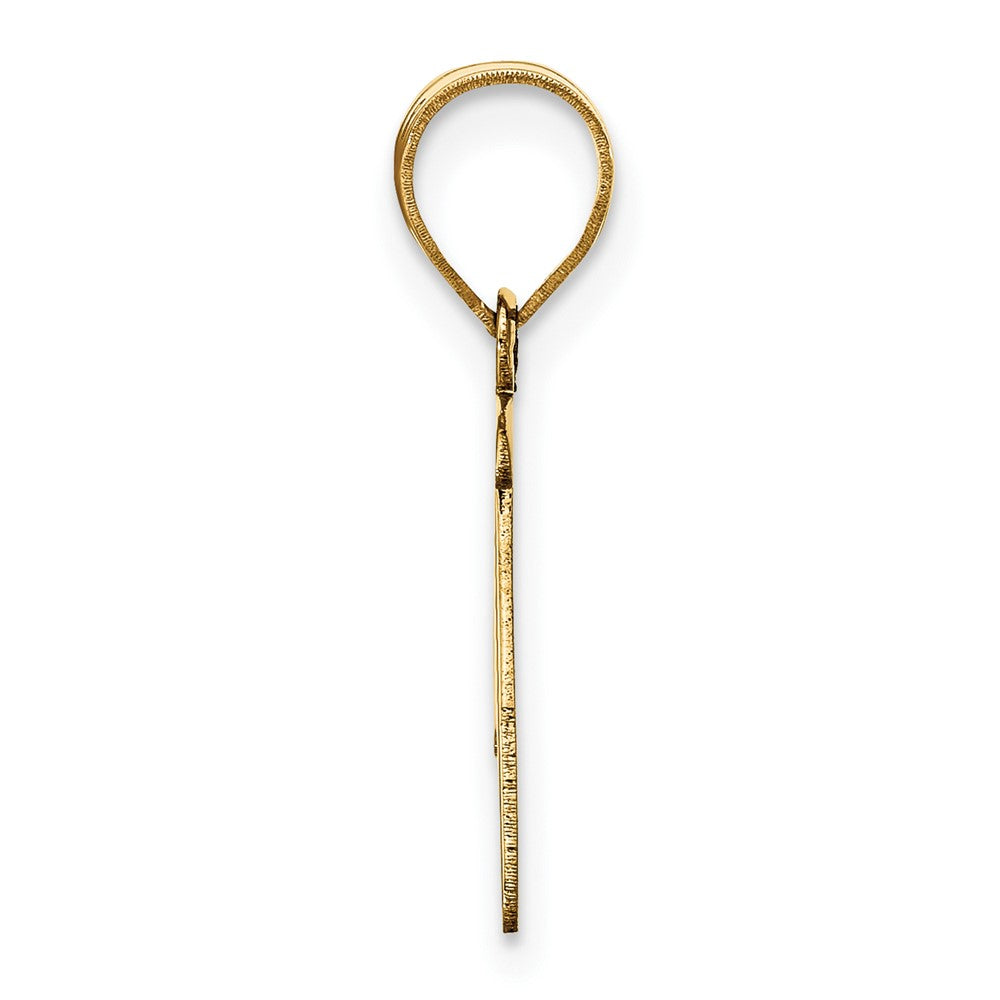 14k Polished Script Letter P Initial Pendant