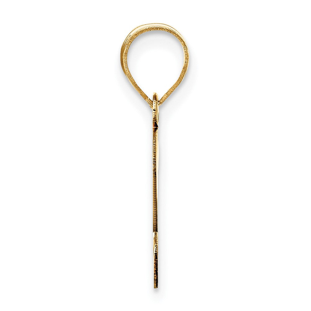 14k Polished Script Letter S Initial Pendant