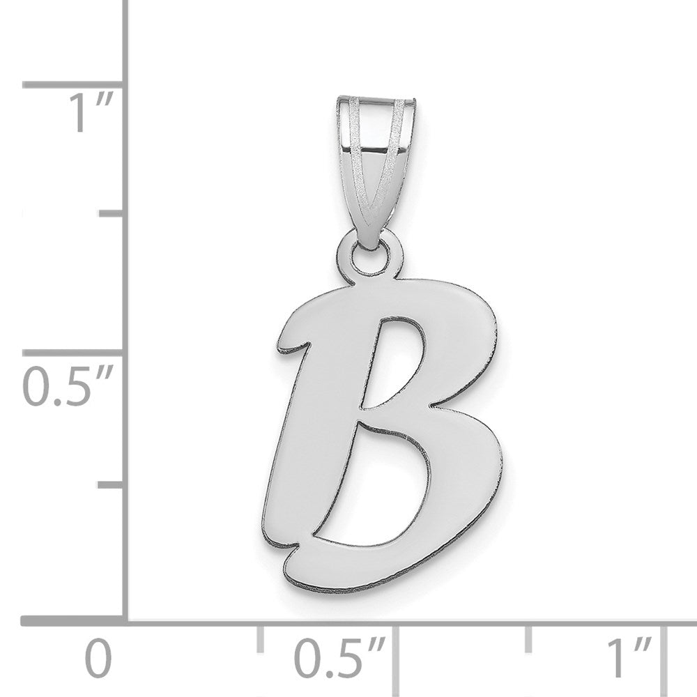 14kw Polished Script Letter B Initial Pendant