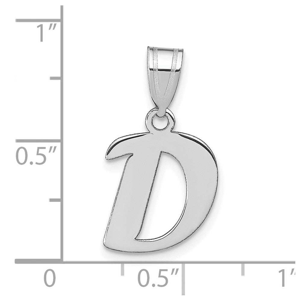 14kw Polished Script Letter D Initial Pendant
