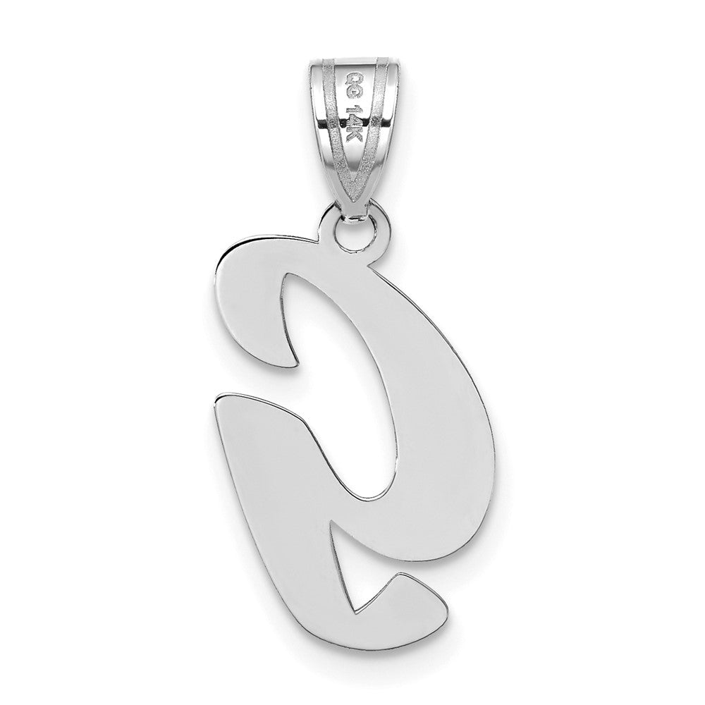 14kw Polished Script Letter G Initial Pendant