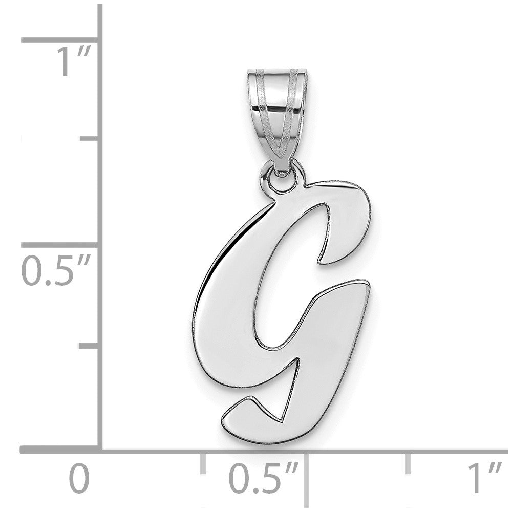 14kw Polished Script Letter G Initial Pendant