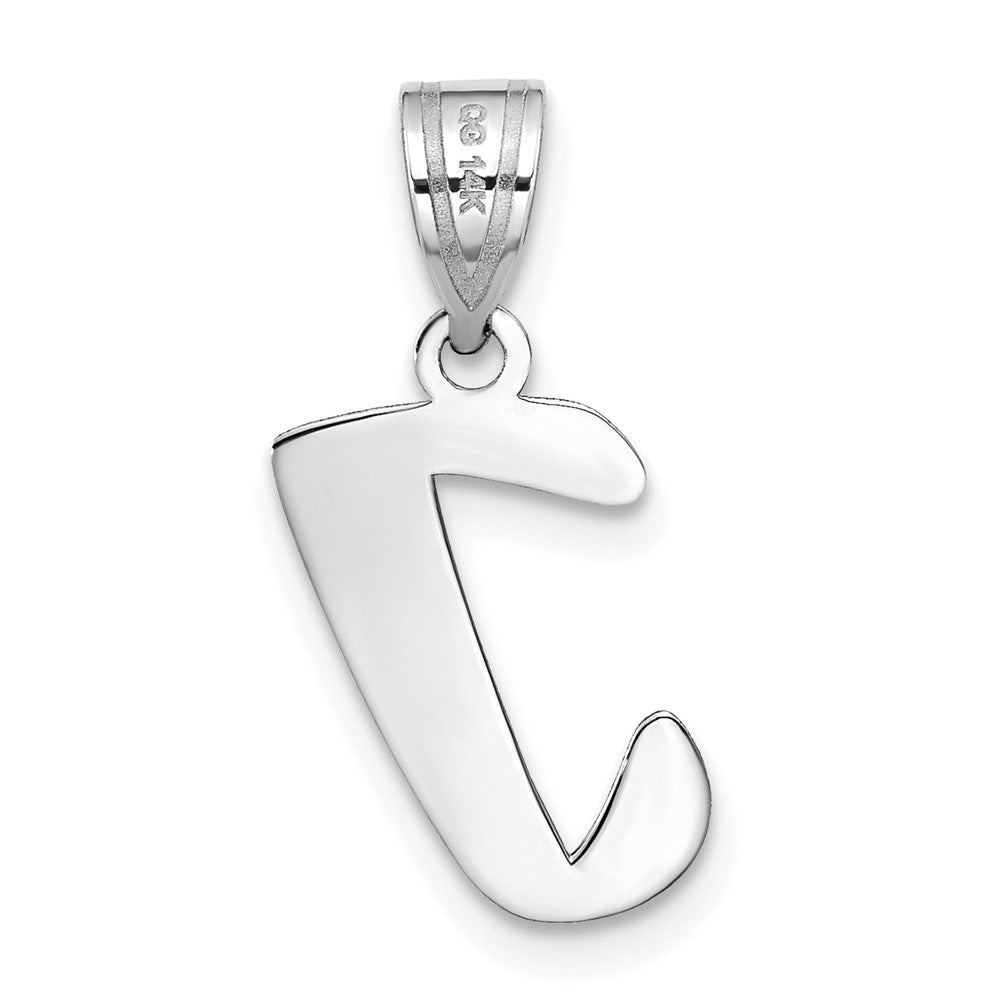 14kw Polished Script Letter I Initial Pendant