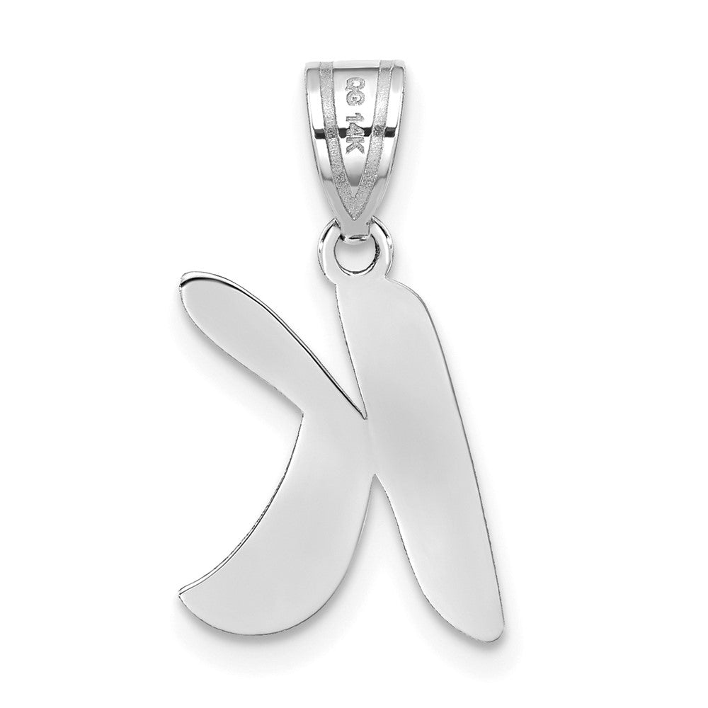 14kw Polished Script Letter K Initial Pendant