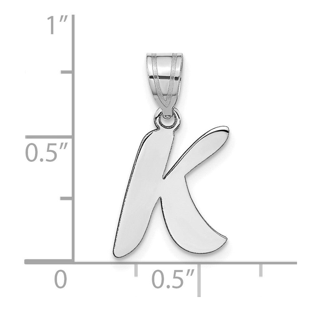 14kw Polished Script Letter K Initial Pendant